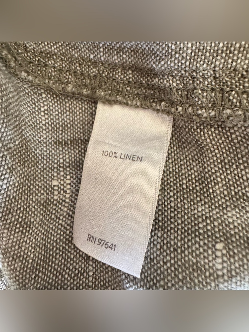 Pure Jill J Jill Gray 100% Linen Cropped Capri Pants Pull on Elastic waist XLP - Picture 6 of 6